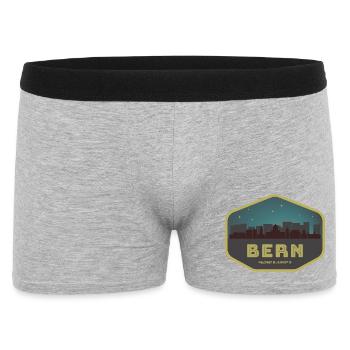Bern Switzerland Skyline Badge Night - Men's Boxer Shorts - heather grey - Front
