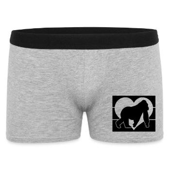 Monkey Heart Silhouette - Men's Boxer Shorts - heather grey - Front