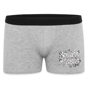 Lustiger Spruch Graffiti - Männer Boxer Shorts - Grau meliert - Vorne