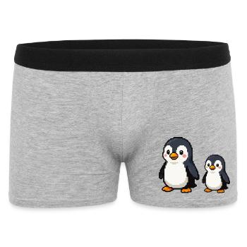 Pixel Penguin Duo - Boxer Homme - gris chiné - Devant