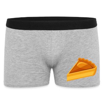 Kürbiskuchen-Scheibe - Männer Boxer Shorts - Grau meliert - Vorne