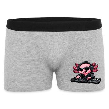 Axolotl Beats – Cute Axolotl as a DJ - Men's Boxer Shorts - heather grey - Front