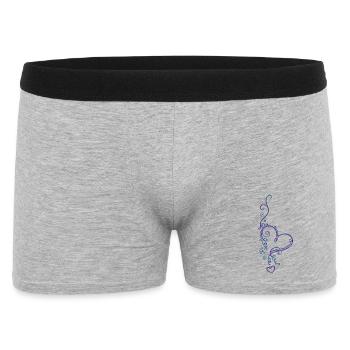Herz mit Blumen, Liebe, pink blue - Männer Boxer Shorts - Grau meliert - Vorne