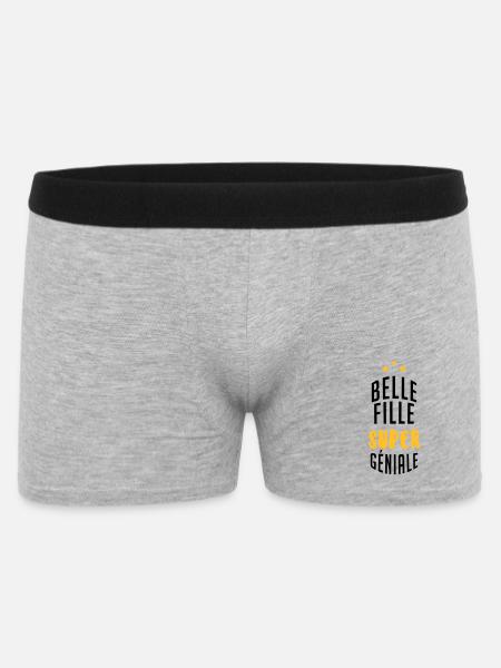 belle-fille / beau-fils / beau fils / belle fille - Boxer Homme - gris chiné