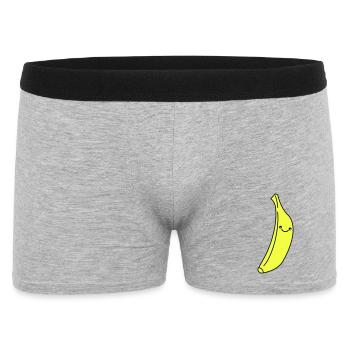 Banane Kawaii en jaune fluo - Boxer Homme - gris chiné - Devant