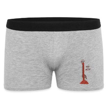 Wintergiraffe: Rothals - Männer Boxer Shorts - Grau meliert - Vorne