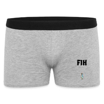 FIH Fish Meme-Design - Männer Boxer Shorts - Grau meliert - Vorne