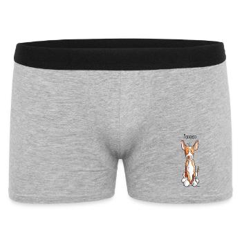 Funny Podenco - Dog - Dogs - Cute - Pets - Men's Boxer Shorts - heather grey - Front