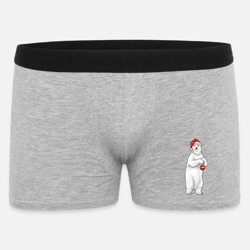 Eisbär Weihnachten Weihnachtskugel - Männer Boxer Shorts - Grau meliert