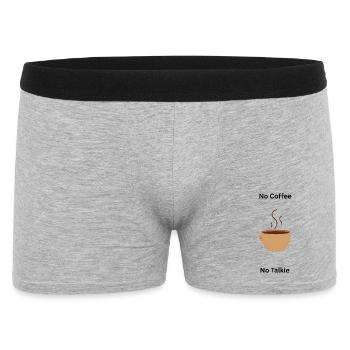 Coffee Shirt | No Coffee, No Talkie - Men's Boxer Shorts - heather grey - Front