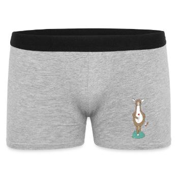 Lama avec des fleurs - Boxer Homme - gris chiné - Devant