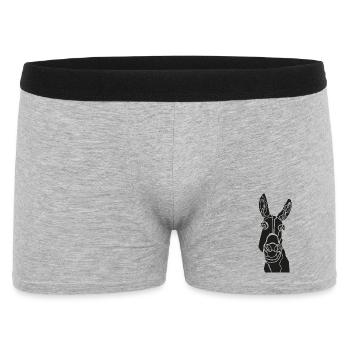 Minimalistische Esel-Silhouette - Männer Boxer Shorts - Grau meliert - Vorne