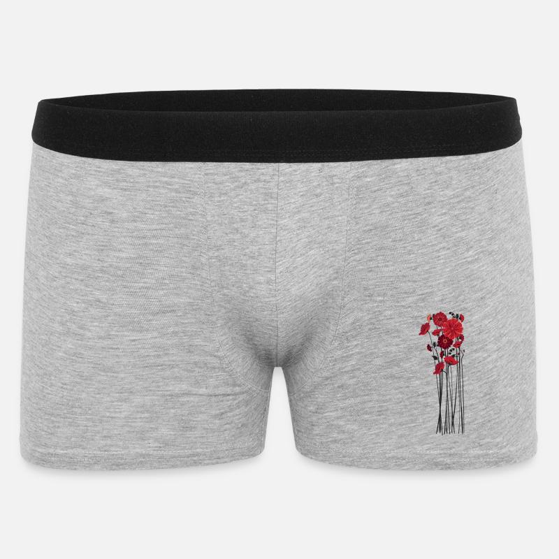 Illustration de fleurs de galets - Boxer Homme - gris chiné