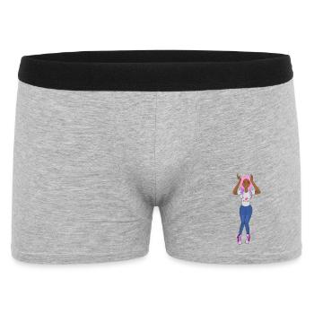Schwarzes Mädchen, pinke Zöpfe, Haare, süßes Afro-Mädchen, - Männer Boxer Shorts - Grau meliert - Vorne
