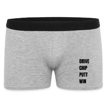 Golf Drive Chip Putt Win - Männer Boxer Shorts - Grau meliert - Vorne