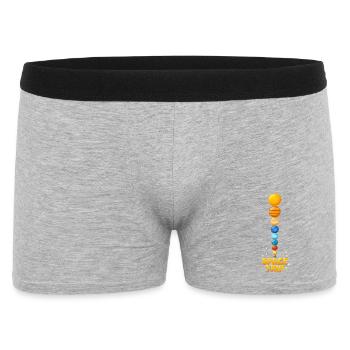 SPACE TRIP - Bunter Planeten Turm - Männer Boxer Shorts - Grau meliert - Vorne