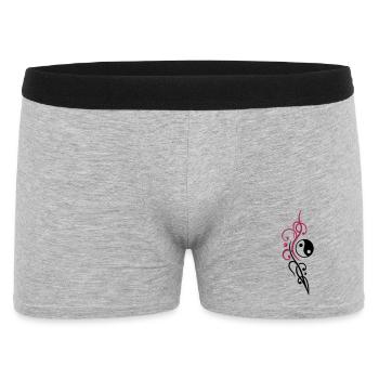 Yin & Yang symbol, Tribal and Tattoo Style. - Men's Boxer Shorts - heather grey - Front