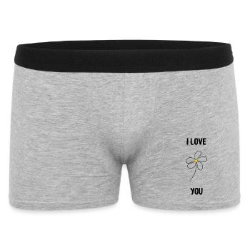 VALENTINSTAG. Junggesellinnenabschied. ICH LIEBE DICH. ICH LIEBE DICH. LIEBE - Männer Boxer Shorts - Grau meliert - Vorne