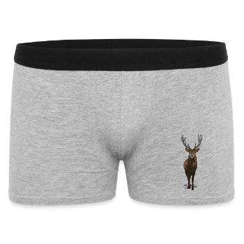 Deer with antlers - Men's Boxer Shorts - heather grey - Front