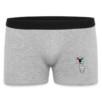 Vivid Flower Skull Illustration - Men's Boxer Shorts - heather grey - Front