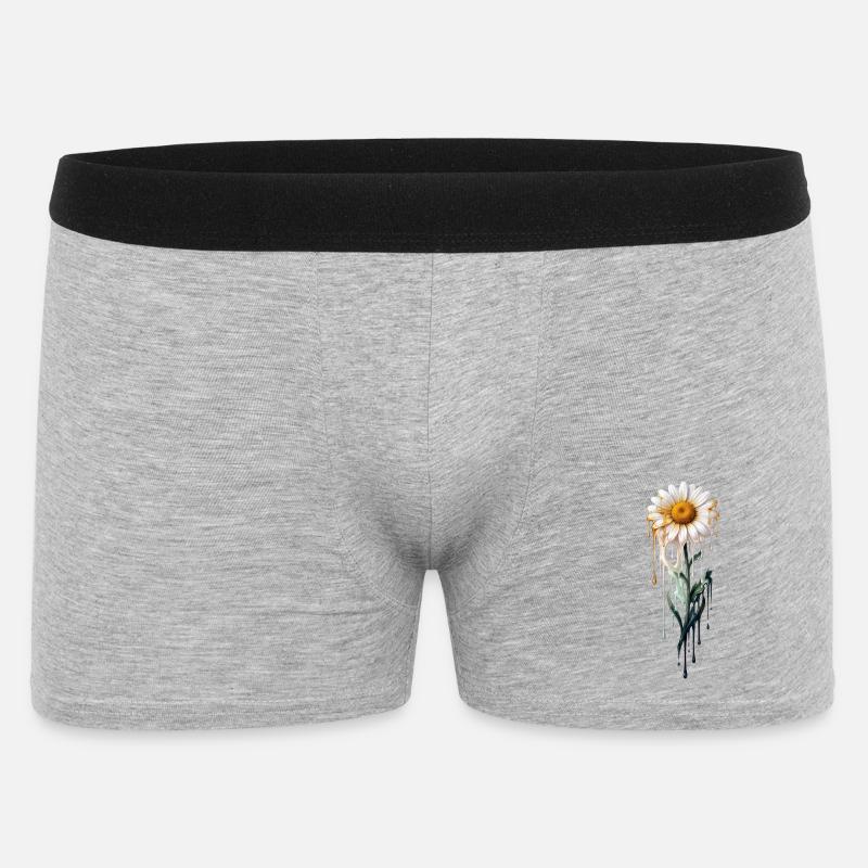 Daisy mit tropfender Farbe - Männer Boxer Shorts - Grau meliert