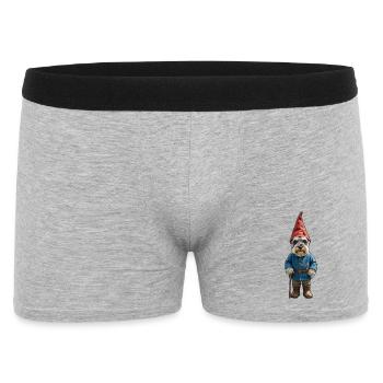 Gartenzwerg Schnauzer Zauber - Männer Boxer Shorts - Grau meliert - Vorne