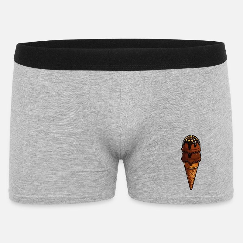 Schoko Eistütenzauber - Männer Boxer Shorts - Grau meliert