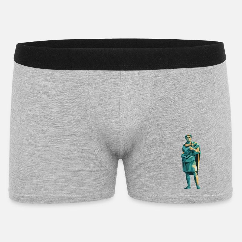 Caesar - Cooles Geschichtslogo - Männer Boxer Shorts - Grau meliert
