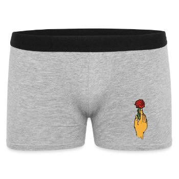 Rose tenue en art au trait gras - Boxer Homme - gris chiné - Devant