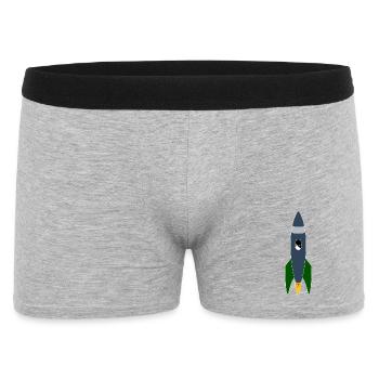 Katze im All - Männer Boxer Shorts - Grau meliert - Vorne