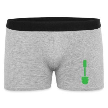 Style vectoriel de brosse de toilette verte - Boxer Homme - gris chiné - Devant