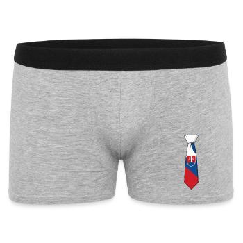 Cravate Slovaquie – Conception du drapeau - Boxer Homme - gris chiné - Devant