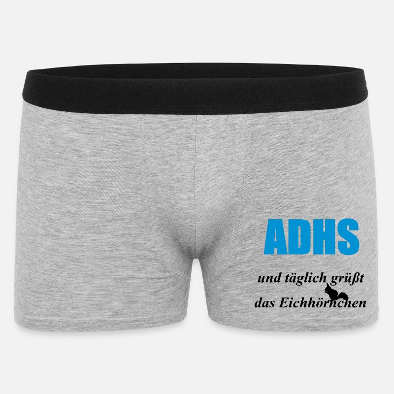 ADHS Eichhörnchen Geschenk - Männer Boxer Shorts - Grau meliert