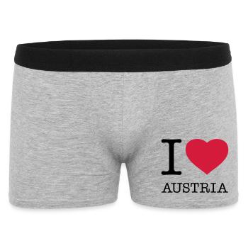 I LOVE AUSTRIA Österreich - Männer Boxer Shorts - Grau meliert - Vorne