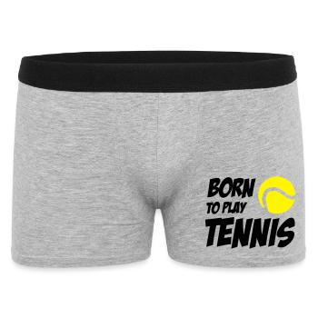 Born to play Tennis - Männer Boxer Shorts - Grau meliert - Vorne