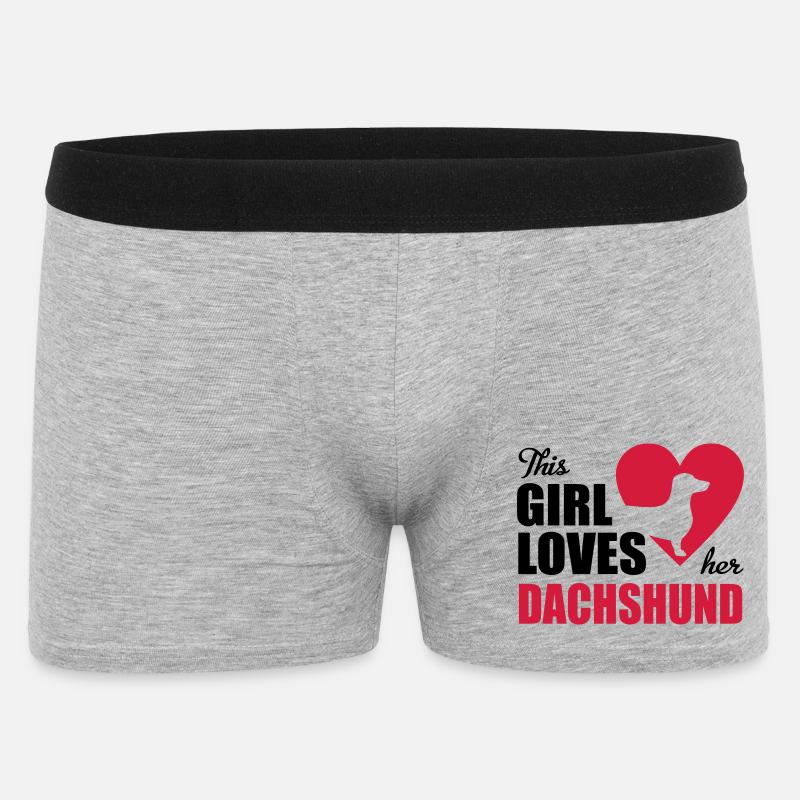 Dackel - Männer Boxer Shorts - Grau meliert