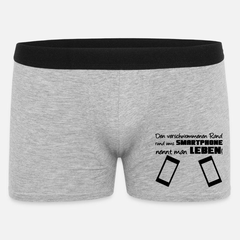 Smartphone Spruch Handy Nerd Geschenk lustig - Männer Boxer Shorts - Grau meliert