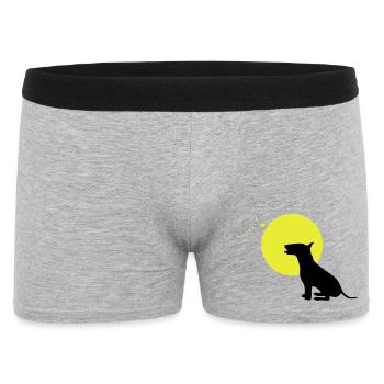 bull terrier dog moon - Men's Boxer Shorts - heather grey - Front
