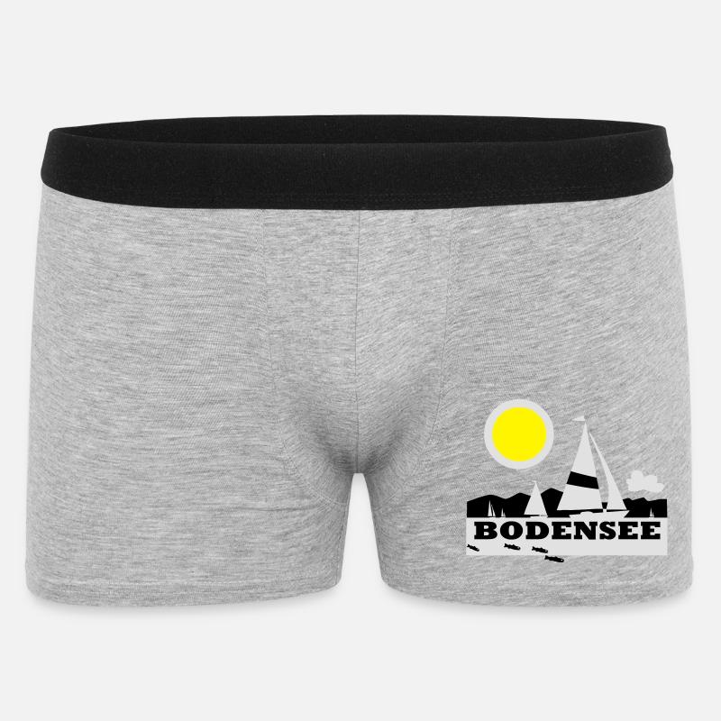 Bodensee Segeltraum - Männer Boxer Shorts - Grau meliert