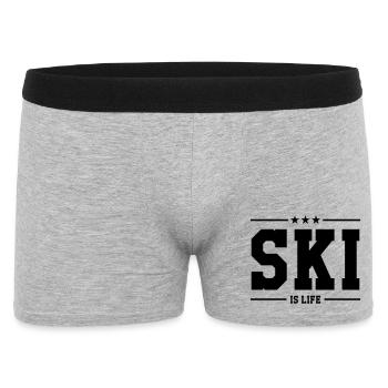 Ski is life - Boxer Homme - gris chiné - Devant