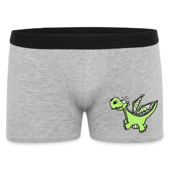 Mächtiger Drache - Männer Boxer Shorts - Grau meliert - Vorne