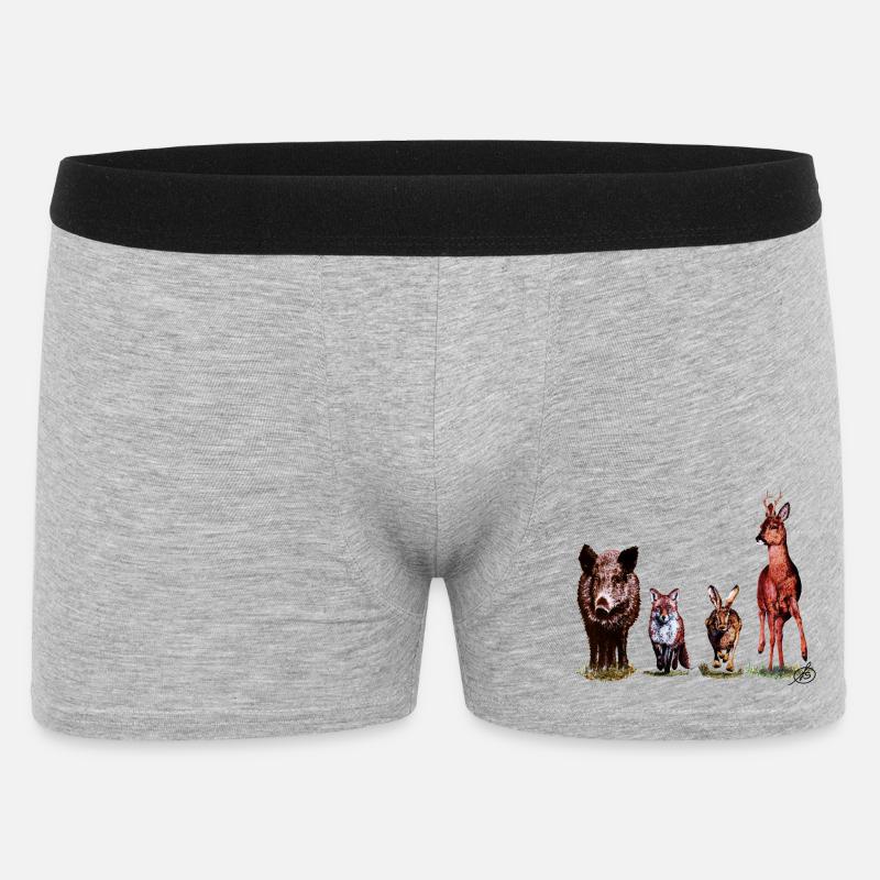 Wild-Quartett - Männer Boxer Shorts - Grau meliert
