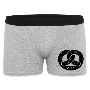 Salzbrezel / braun / einfärbbar - Männer Boxer Shorts - Grau meliert - Vorne