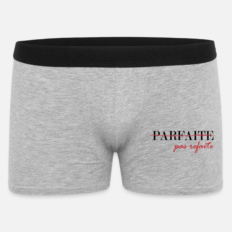 parfaite, pas refaite (noir) - Boxer Homme - gris chiné