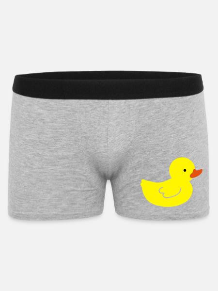 Canard en caoutchouc joyeux: une touche de jaune - Boxer Homme - gris chiné
