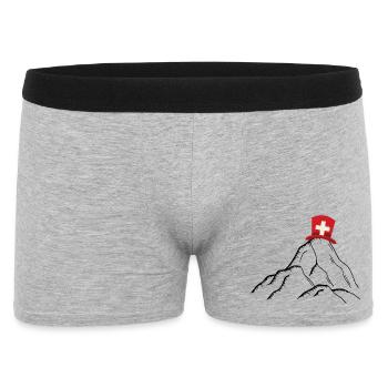 Schweiz - Schweizer Berge - Männer Boxer Shorts - Grau meliert - Vorne