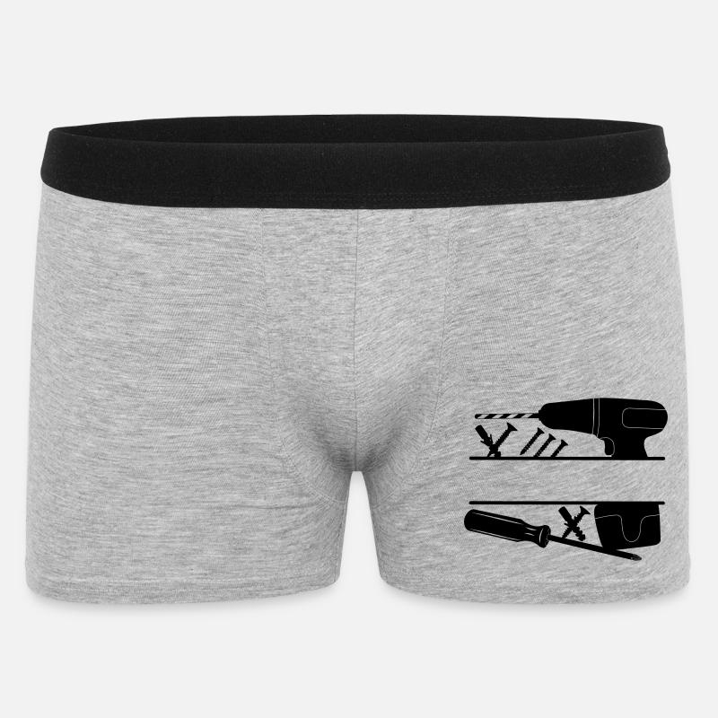 Zimmermannsbohrer-Logo - Männer Boxer Shorts - Grau meliert