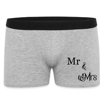 Mr and Mrs - Men's Boxer Shorts - heather grey - Front