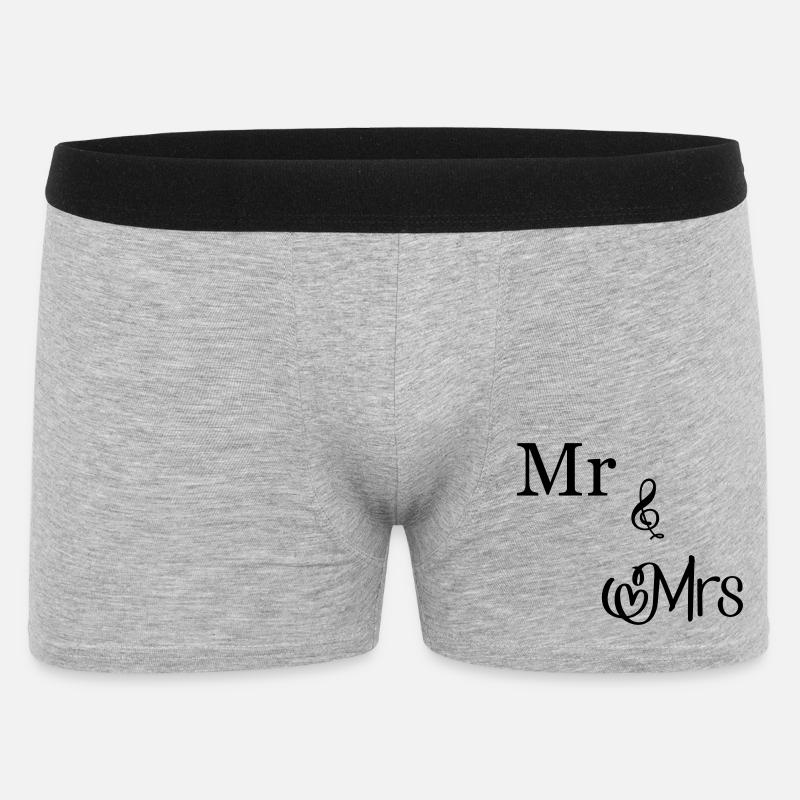 Mr and Mrs - Männer Boxer Shorts - Grau meliert