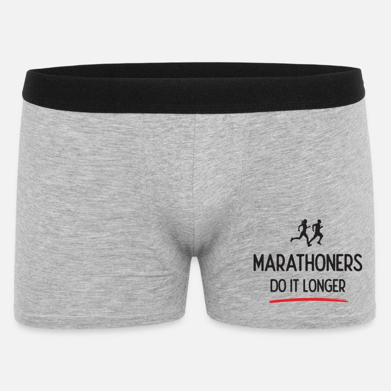 Marathonläufer machen es länger - Männer Boxer Shorts - Grau meliert